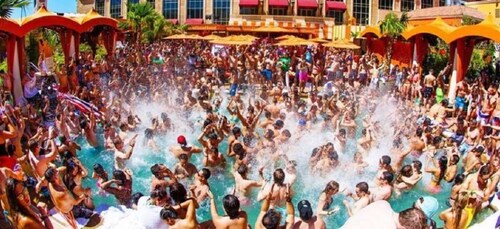 Las Vegas Strip: 3-Stop Pool Party Crawl met Party Bus