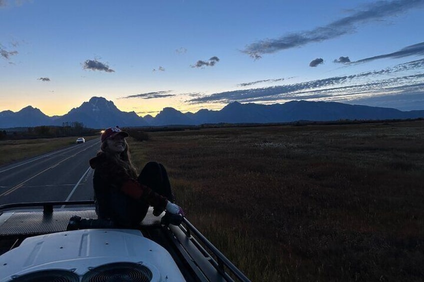 Guest With Teton Skyline During Twilight