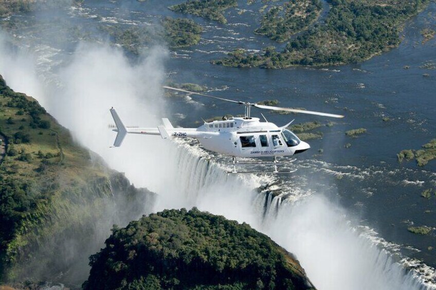 Helicopter Tour over the Victoria Falls with Free hotel pick-up