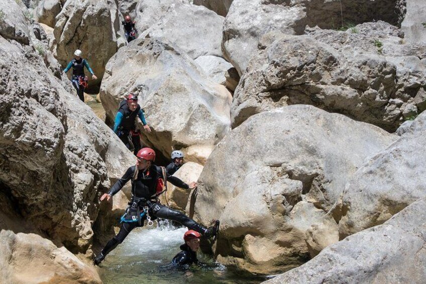 descent of the galamus canyon in the Eastern Pyrenees