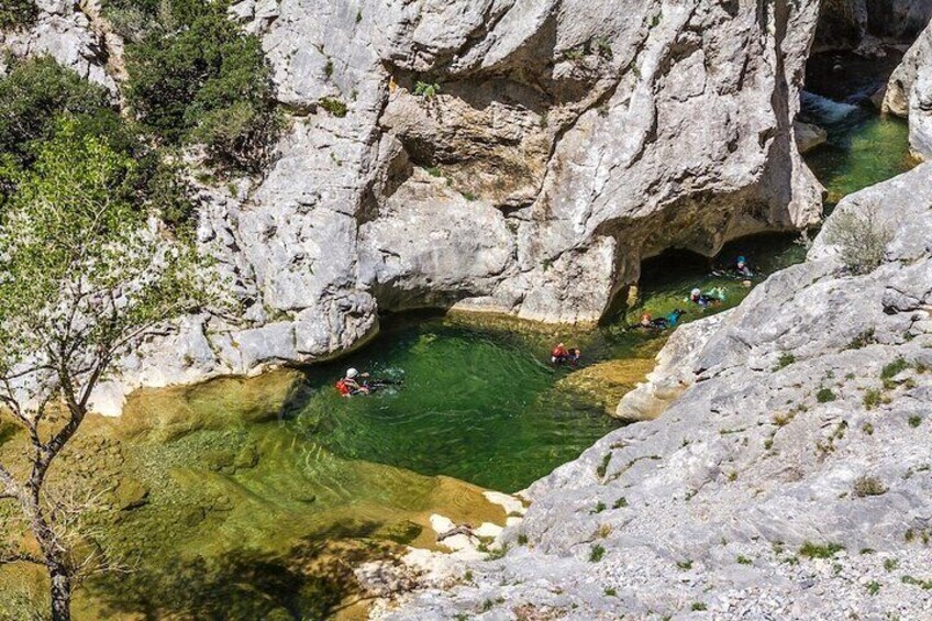 Canyoning in the Pyrenees-Orientales in Galamus