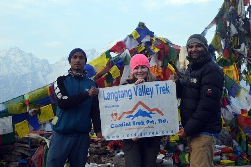 Travelers at Kyanjin Ri Peak