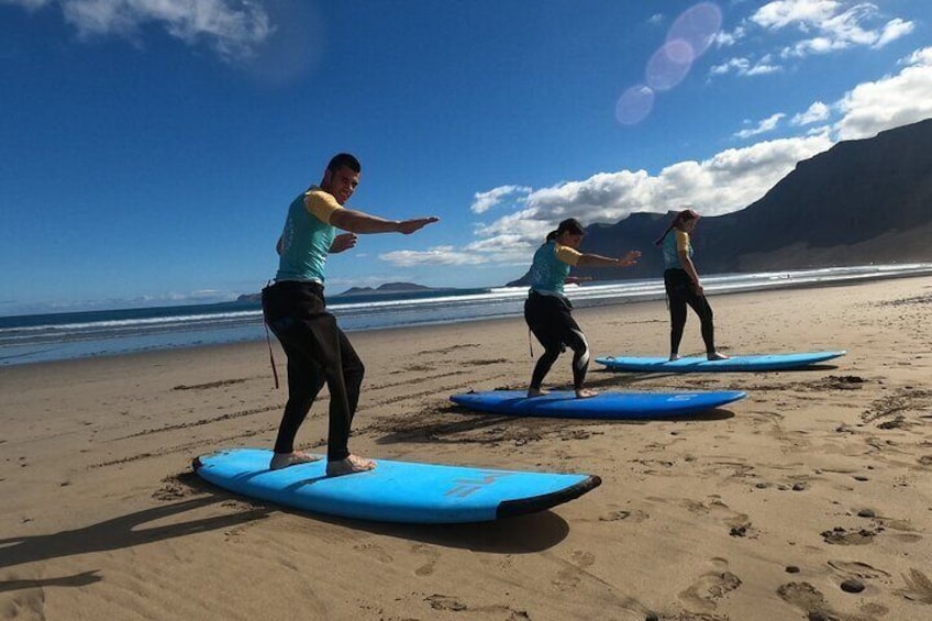 Group and private surf classes with a Certified Instructor in Lanzarote