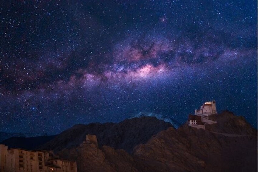 Night Shot of Namgyal Tsemo Castle