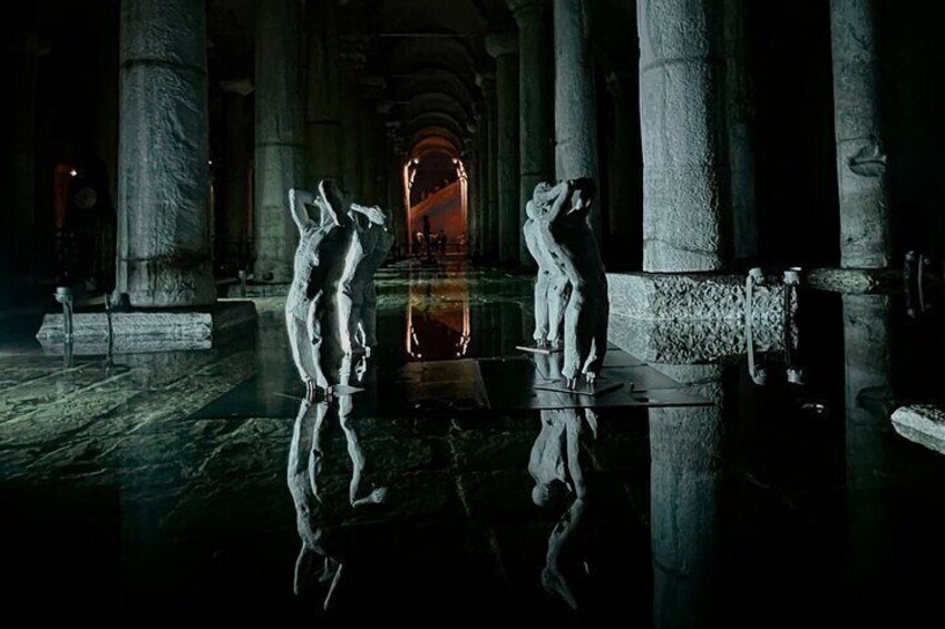 Modern art displayed in a 1500-year-old Basilica Cistern