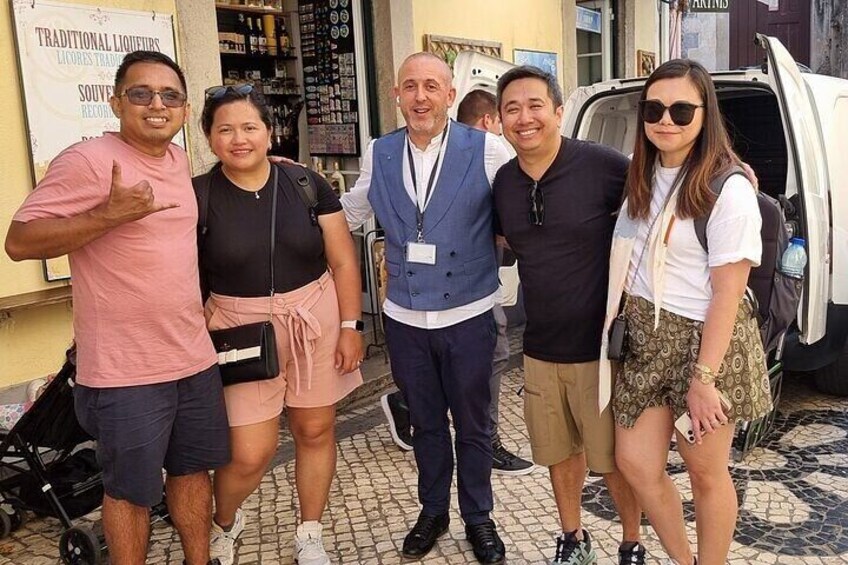 Customers in the historic center of the village of Sintra, traditional commerce.