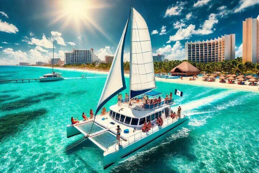 Exciting Catamaran Tour to Isla Mujeres, from Cancún!