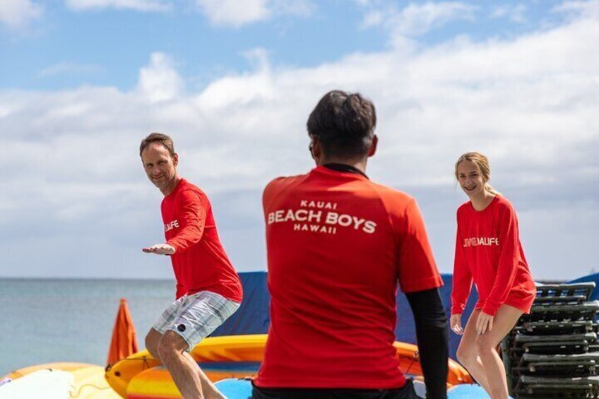 Group Surf Lesson at Kalapaki Beach