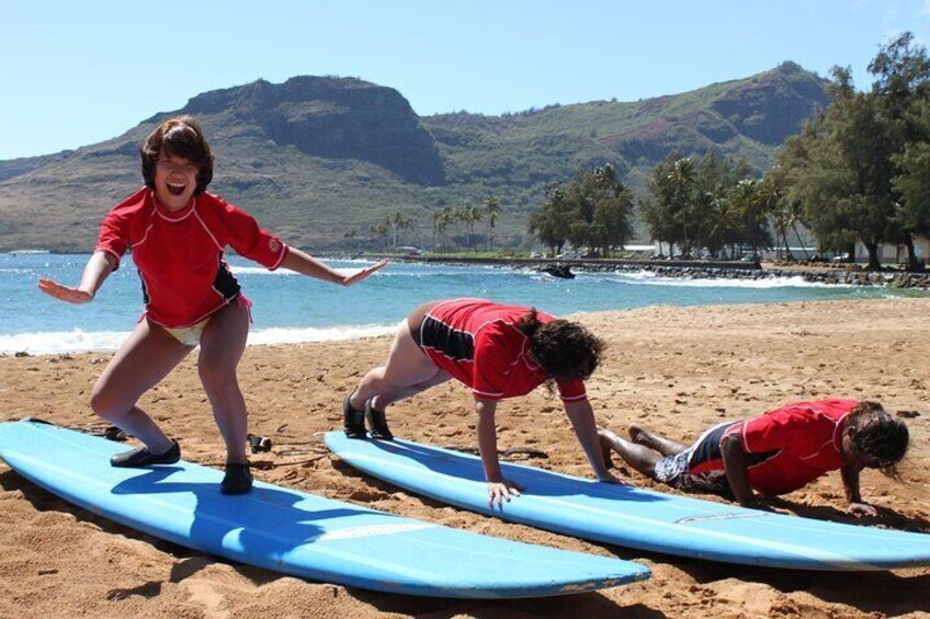 Group Surf Lesson at Kalapaki Beach