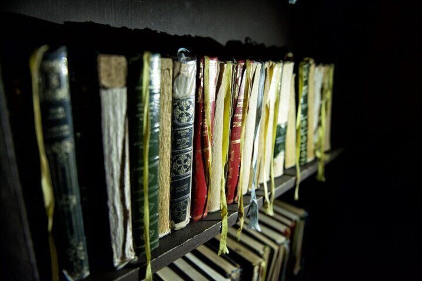 Old books in the Haunted House escape room