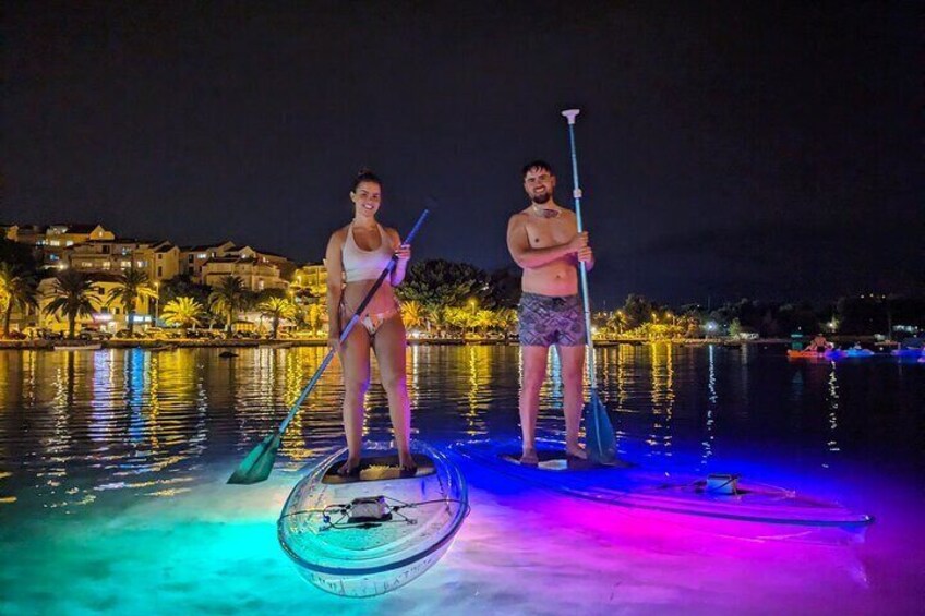 Guided Transparent SUP Glow Tour in Split