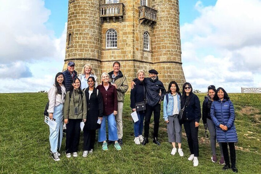 Broadway Tower awaits at the end of Walk 1 on this tour - stunning views across the countryside here!