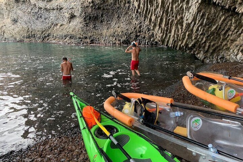 Transparent and Normal Kayak Routes Cabo de Gata Almería