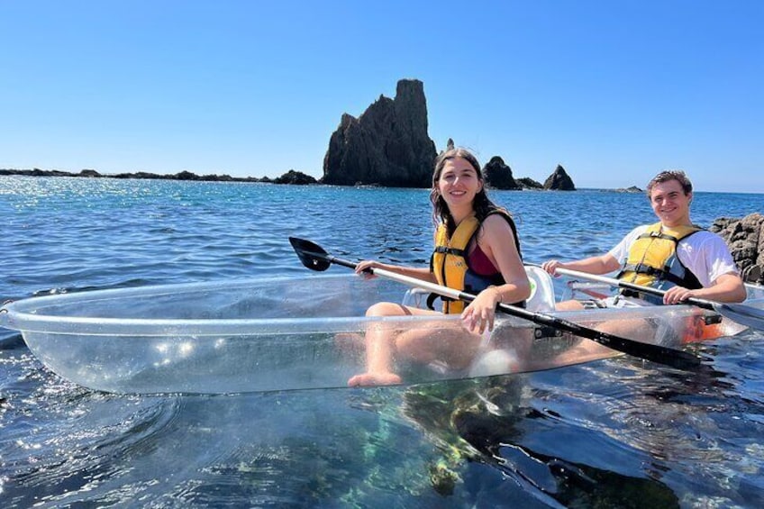 Transparent and Normal Kayak Routes Cabo de Gata Almería