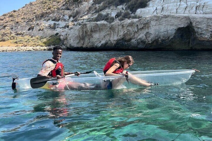 Transparent and Normal Kayak Routes Cabo de Gata Almería