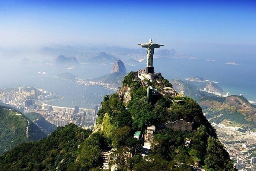 helicopter tour. view of christ statue and corcovado