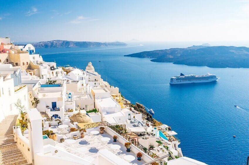 Santorini Day Trip by Boat with Oia and Fira Visit From Crete