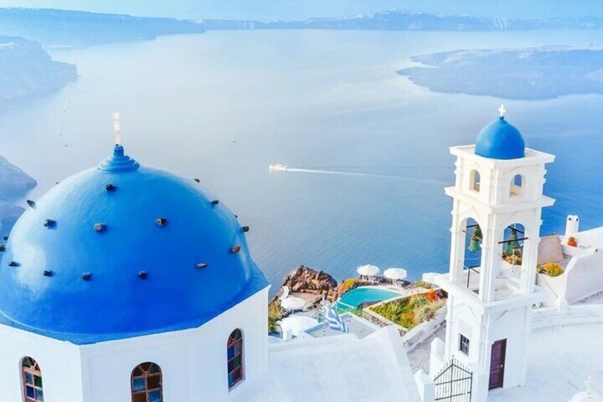 Santorini Day Trip by Boat with Oia and Fira Visit From Crete