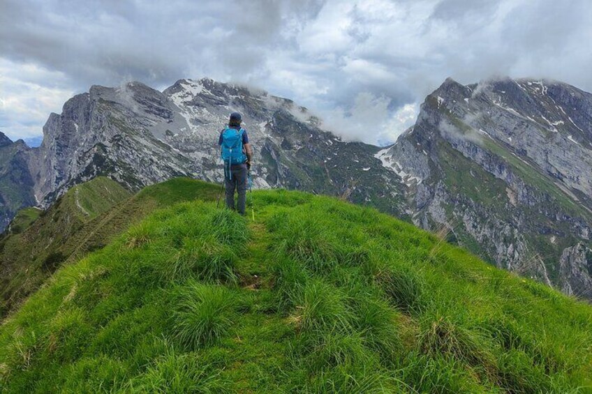 Exploring the Dolomites, one-day trekking in the mountains 