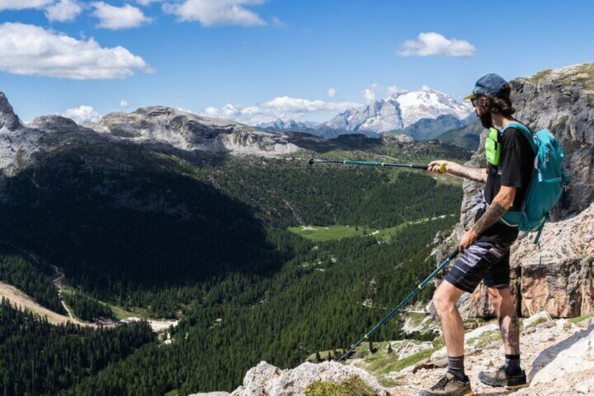 Exploring the Dolomites, one-day trekking in the mountains 