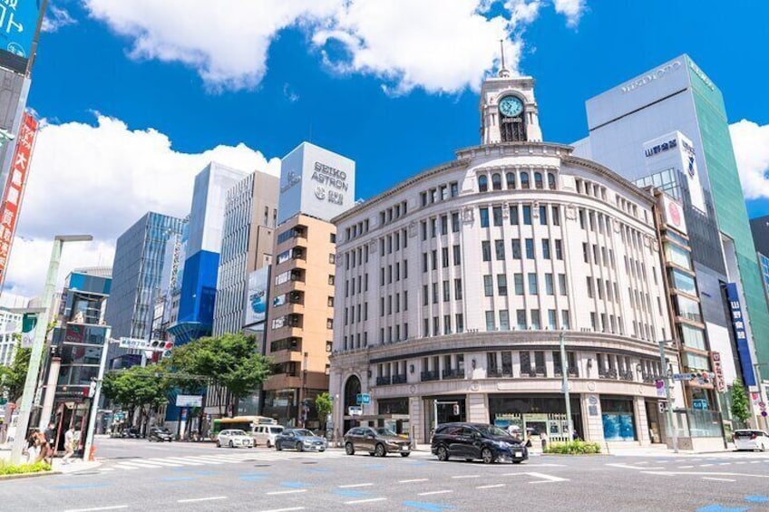 Japanese Traditional Performing Kabuki and Ginza Walking Tour