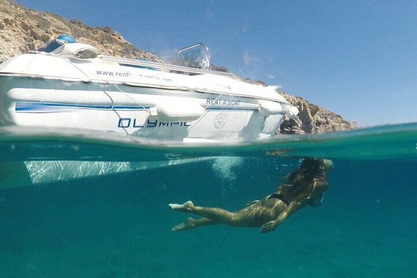 Private Boat Rental in Milos Bay