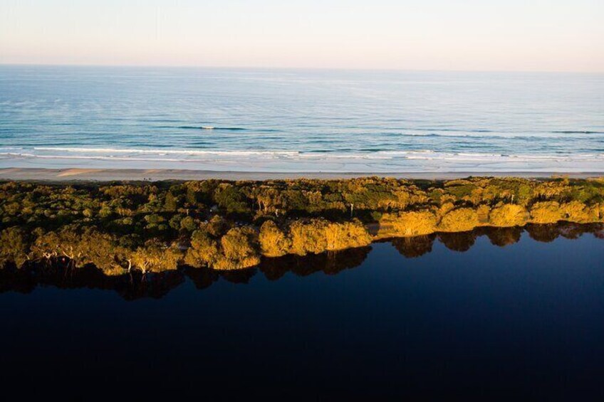 The lake meets the sea