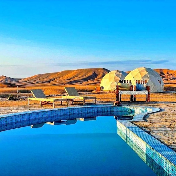 From Marrakech: Agafay Desert Camp Pool, Camel Ride, & Lunch