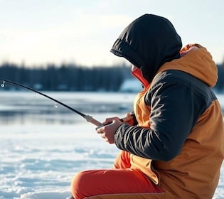 Ice Fishing Adventure in Levi with Salmon Soup