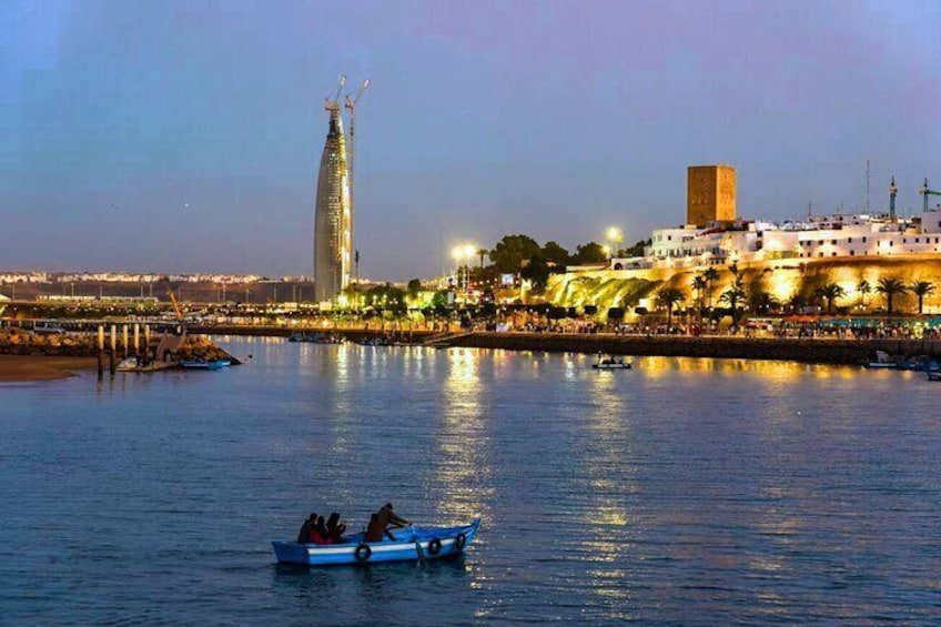 Rabat Night Tour with River Sunset Boat Ride & Moroccan Dinner 
