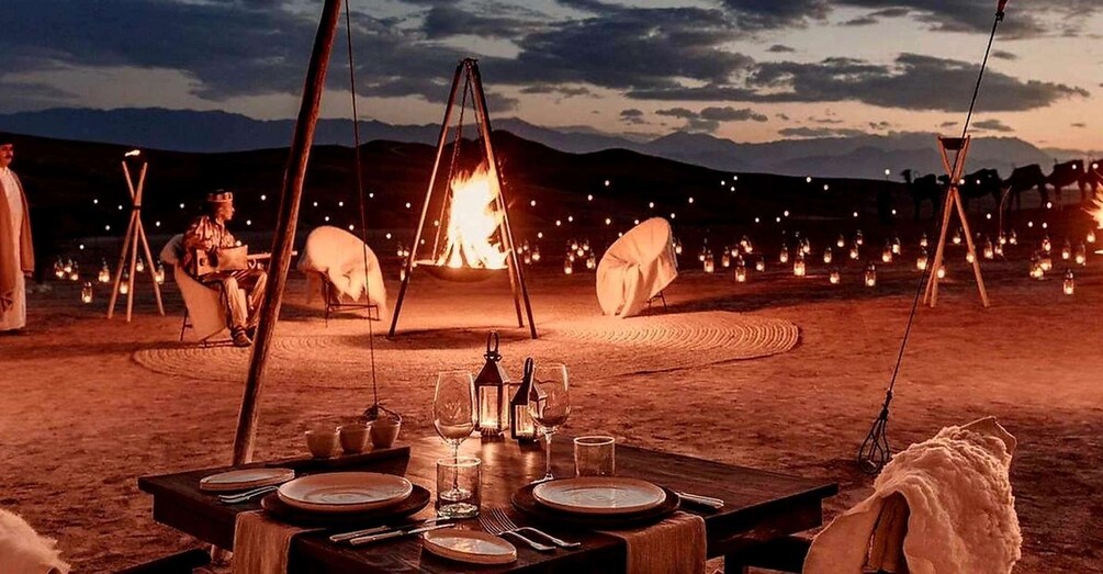 Picture 2 for Activity From Marrakech: Dinner in Agafay Desert with Sunset & Stars