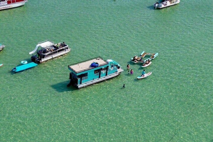 Luxury Crab Island Pontoon Charter with Restroom (Up to 18)