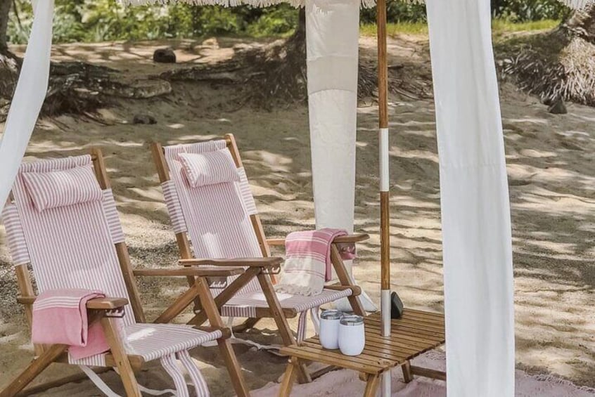 Beach days under our cabana!