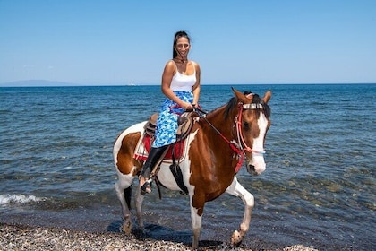 Secluded Black Beach Horseback Riding Tour in Santorini