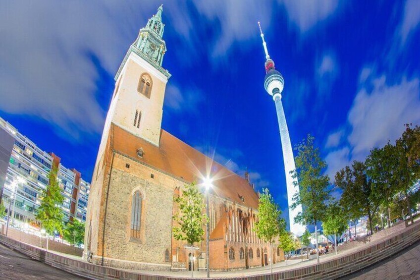 St. Mary's Church and view of the TV tower