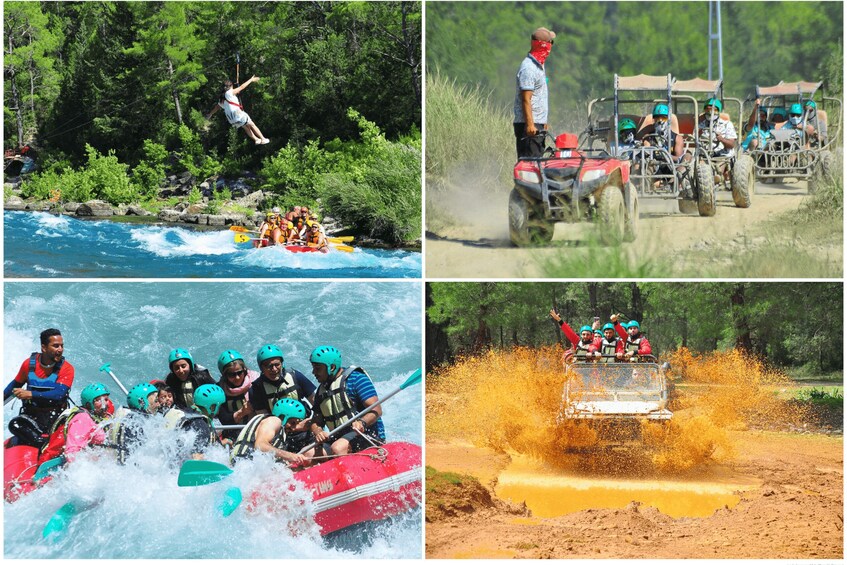 Alanya: Rafting, Zipline, Quad, Buggy, Jeep Tour with Lunch