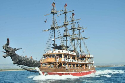 Ville de Side : Journée en bateau excursion avec déjeuner et soirée mousse