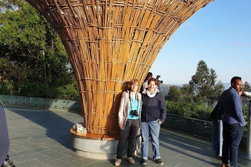 Enjoying the top view on Addis Ababa from Mount Entoto