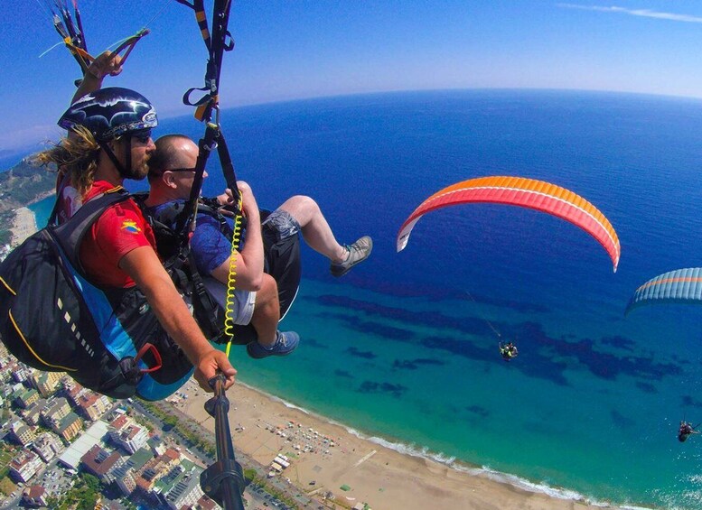 From City of Side: Alanya Tandem Paragliding w/ Beach Visit