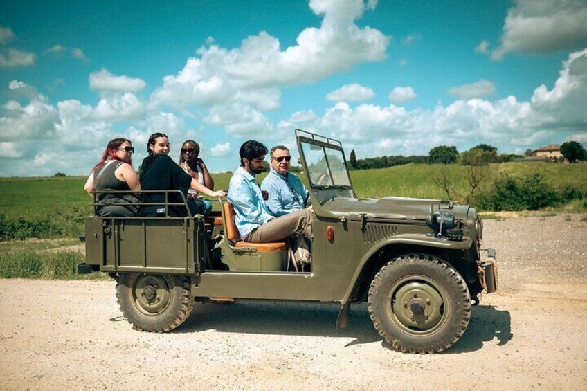 Wine Safari:Tour Of Poggio Ai Laghi Vineyard On a Vintage Offroad