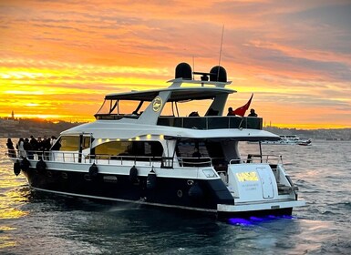 Istanbul: Bosphorus Sunset Yacht Cruise with Live Guide