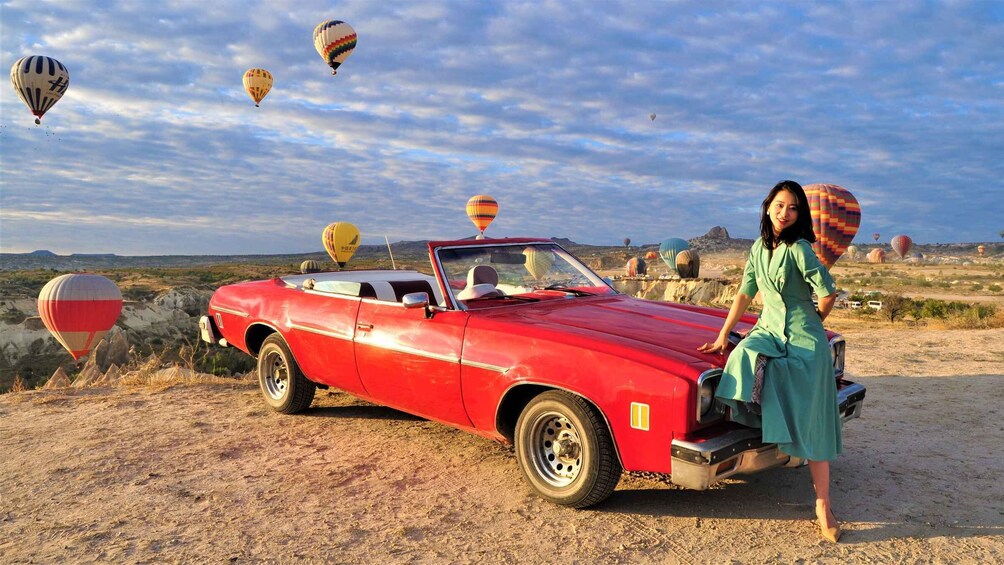 Picture 1 for Activity Ortahisar: Balloon ride by classic car in Cappadocia