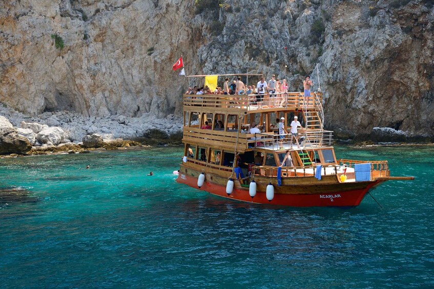 Picture 4 for Activity Alanya: Boat Trip with Lunch, Drinks, and Swim Stops