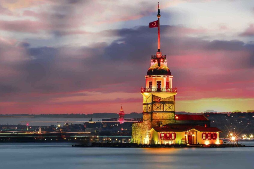 Picture 3 for Activity Bosphorus: Sunset Yacht Cruise with Guide, Snacks and Wine