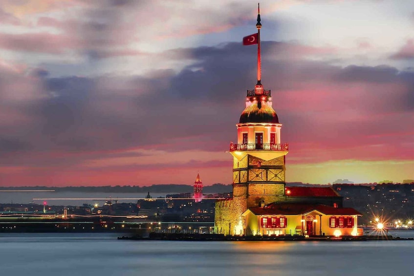 Picture 3 for Activity Bosphorus: Sunset Yacht Cruise with Guide, Snacks and Wine