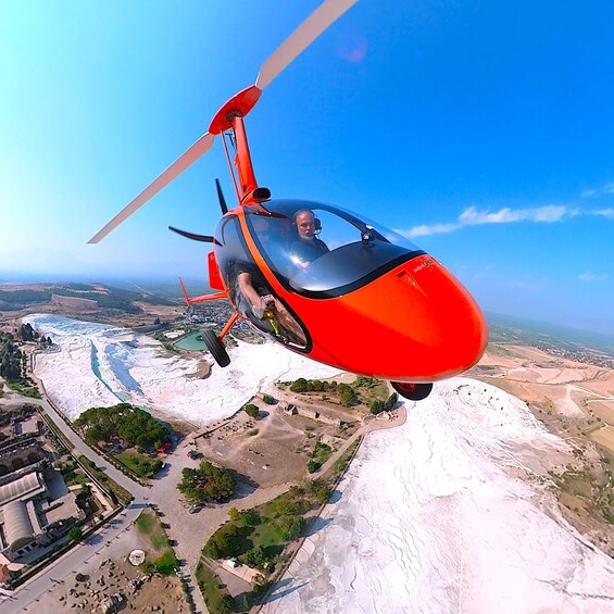 Picture 2 for Activity Pamukkale: Gyrocopter Tour Over the Travertines & Hierapolis