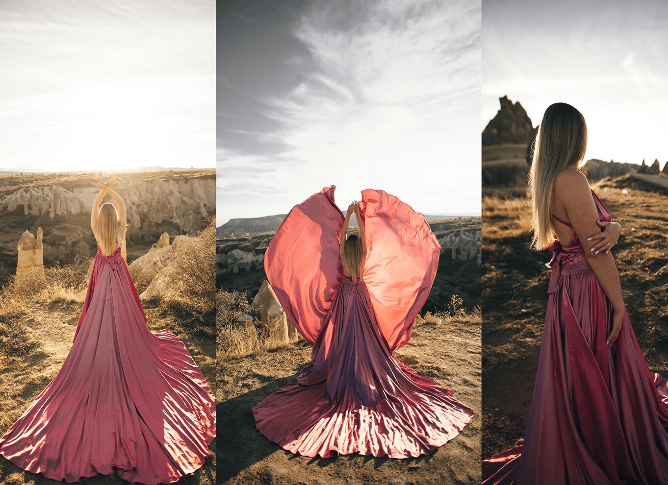 Göreme: Cappadocia Satin Flying Dress Rental