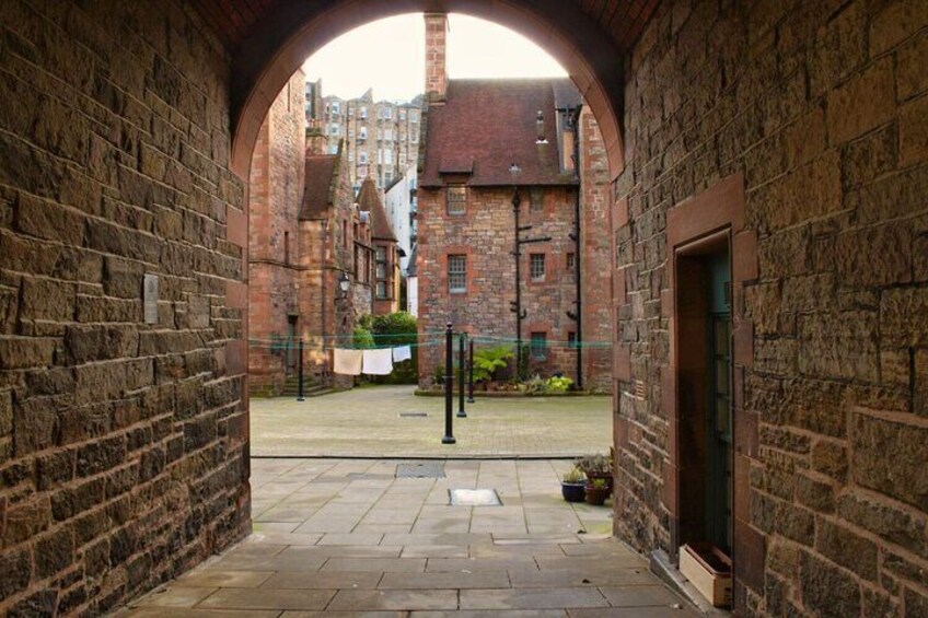 Private audiobook city rally around Dean Village in Edinburgh