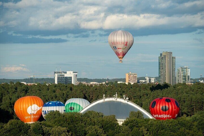 Vilnius and hot air balloons