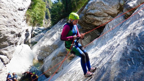 Champdepraz:Canyoning Sportlicher Geist in den Chalamy torrent
